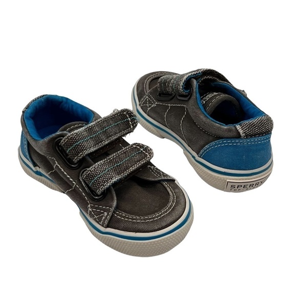 Sperry Top Sider Gray Blue Halyard H&L Boat Shoe Sneakers Size 5 Toddler - Picture 1 of 8
